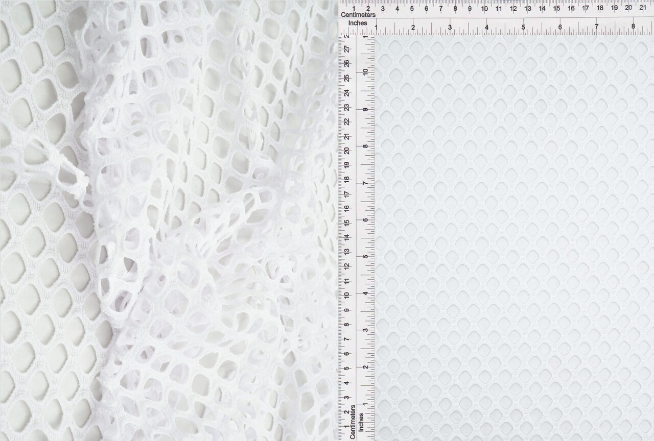 1 Yard Big Fishnet Mesh Fabric Solid Open Weave 58/60” Wide Lightweight Polyester